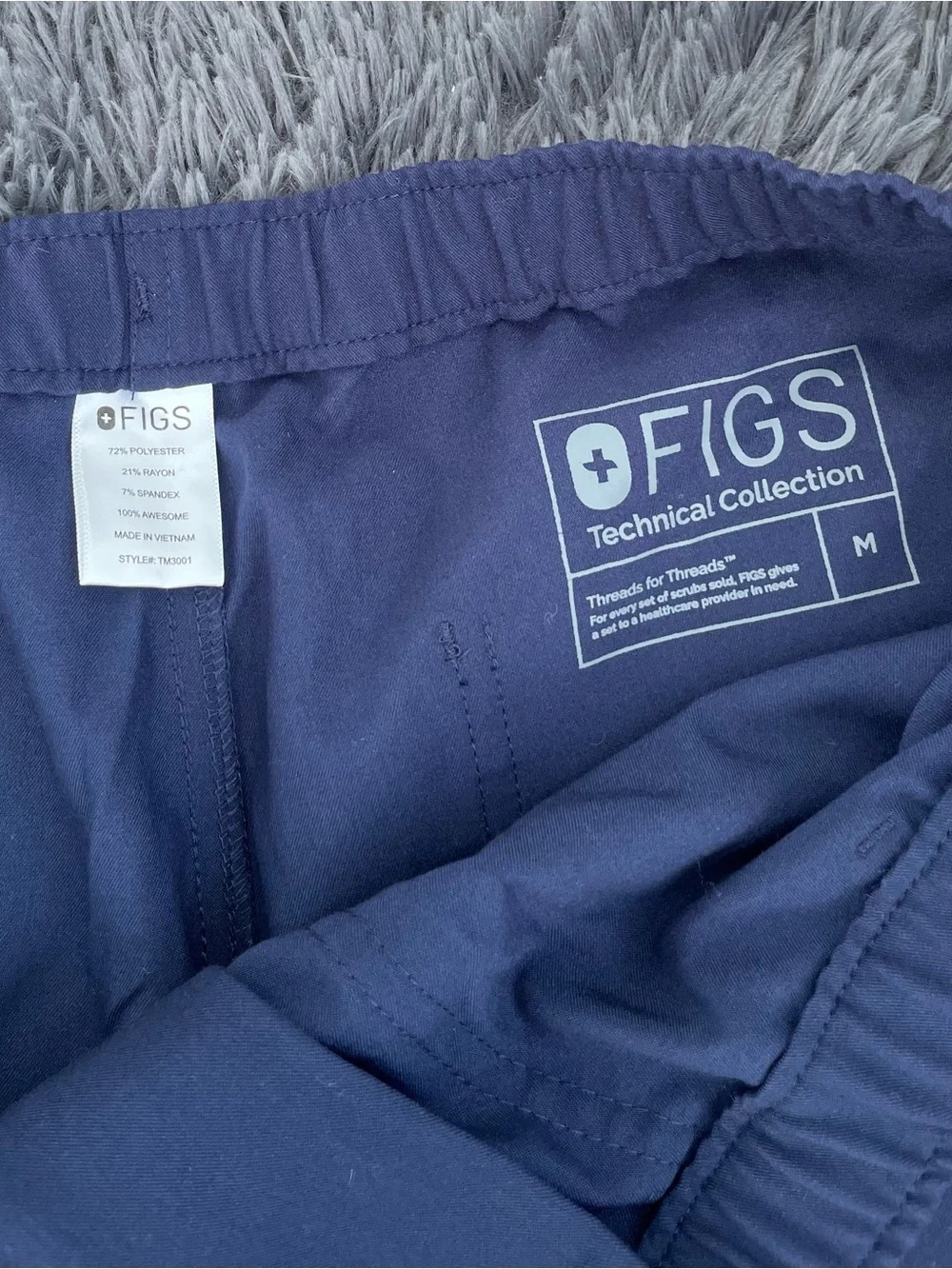 Men Size Medium Figs Navy Blue Scrub Cargo Pants